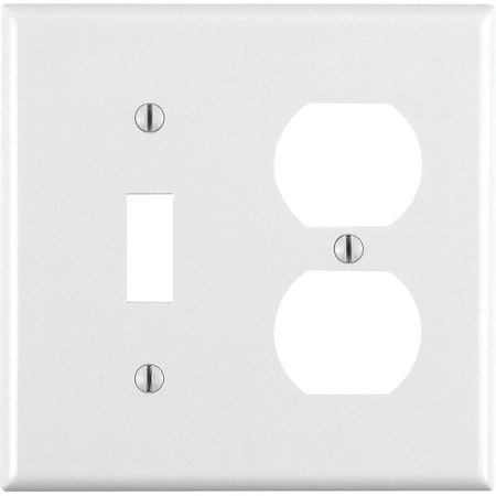Leviton Leviton White 2 gang Thermoset Plastic Duplex/Toggle Wall Plate 1 pk 88005-000